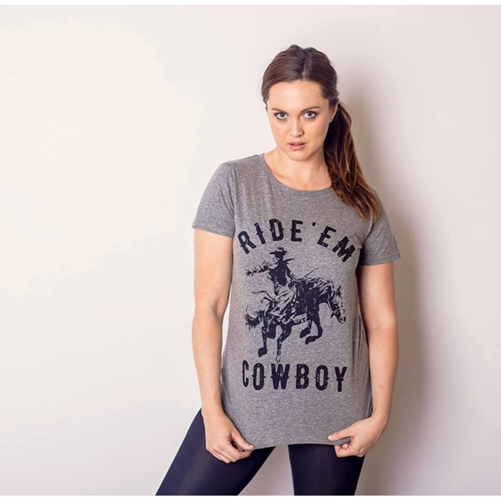 Women’s Ride Em Cowboy Rodeo Graphic Crewneck T-Shirt